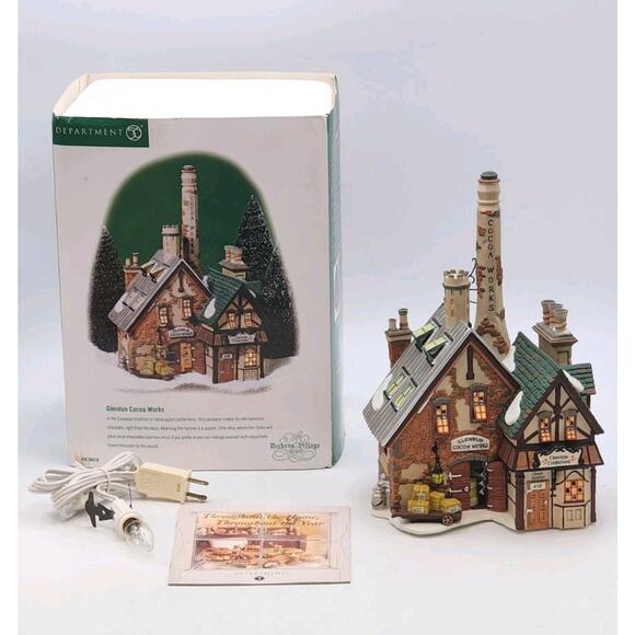 Department 56 Glendun Cocoa Works 58478 Dickens Village Illuminated Original Box - Picture 1 of 16